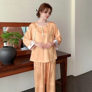Bộ Đồ Ngủ Bằng Lụa Mát Thoải Mái Dành Cho Nữ