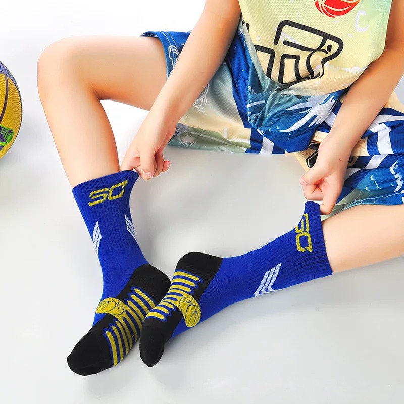 Vớ cotton Thoáng Khí Cao Đến Mắt Cá Chân nba Cho Bé Trai 8-15 Tuổi