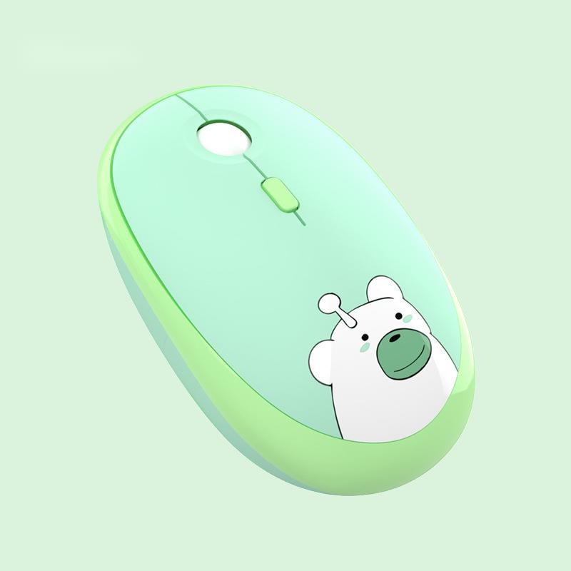 Chuột Quang Không Dây 2.4g 1600Dpi Họa Tiết Hoạt Hình Dễ Thương