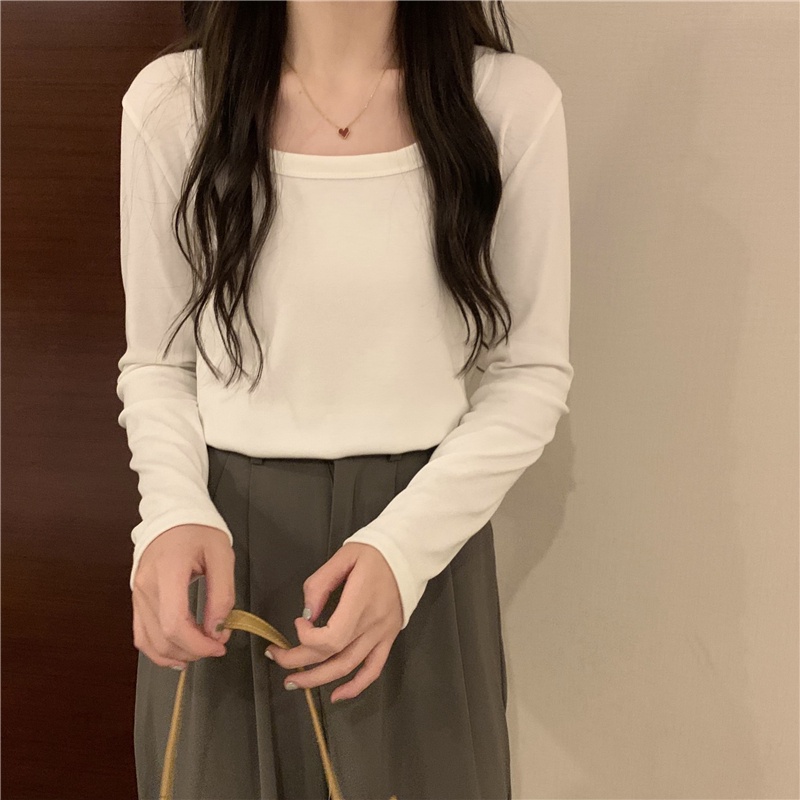 Áo Thun Tay Dài Màu Sắc Đơn Giản Dễ Phối Đồ 67433