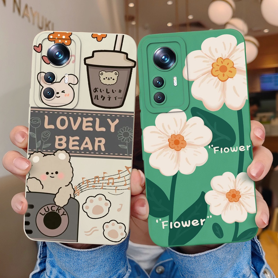 Ốp Điện Thoại Cho Xiaomi 12 Pro 12T 12S Pro 12TPro 12SPro Ốp Lưng Mềm Bảo Vệ Vuông Họa Tiết Dễ Thươn