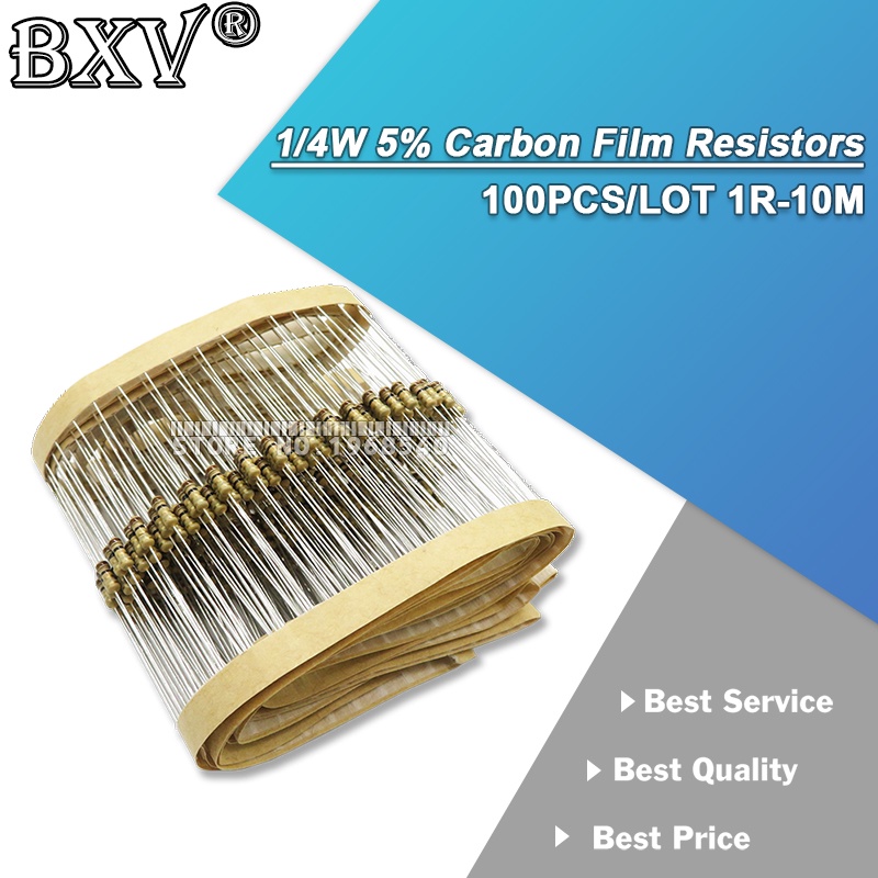 Set 100 Điện Trở Màng carbon 1 / 4w 5% 2.2k-100k 3k 10k 15k 20k 47k 51k 62k 75k 100k Chuyên Dụng