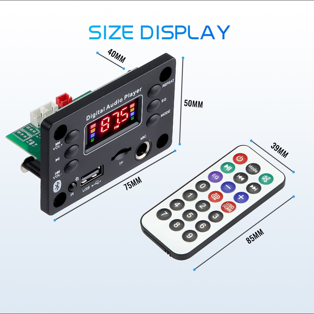 Bảng Mạch Khuếch Đại Âm Thanh 150w 12v 6.5mm fm radio tf usb Cho Xe Hơi