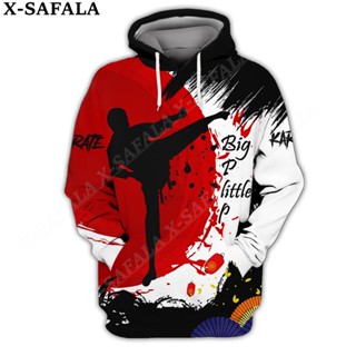 Karate taekwondo Găng Tay boxing martial arts Áo Khoác hoodie Có Khóa Kéo In Họa Tiết 3d jsey Cho Nam