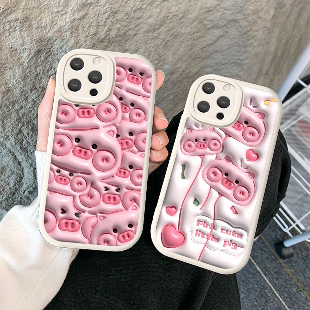 Ốp Điện Thoại Silicon tpu Mềm In Hình Chú Heo Dễ Thương Cho iphone 14 plus 15 pro max ty16