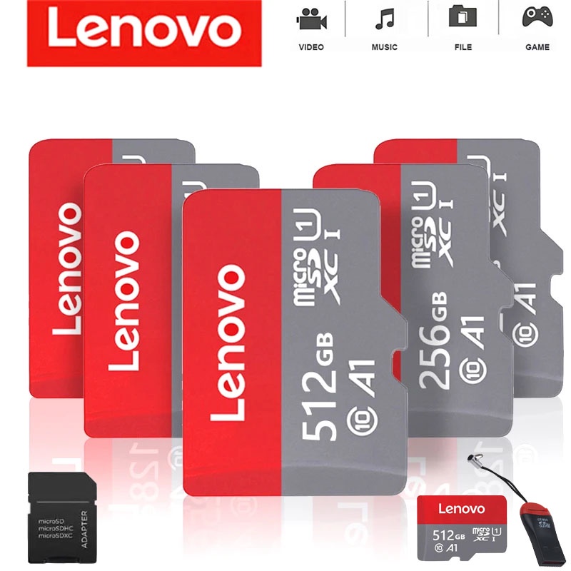 LENOVO Thẻ Nhớ 512gb a2 u3 class10 mini sd 512gb 256gb tf 128gb Cho Điện Thoại / Máy Tính