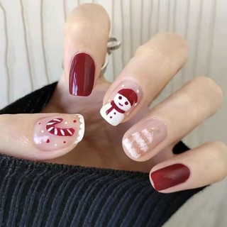 Món quà Giáng sinh mặc móng tay nhảy màu Miếng dán móng tay cho ông già Miếng dán móng tay Miếng dán móng tay