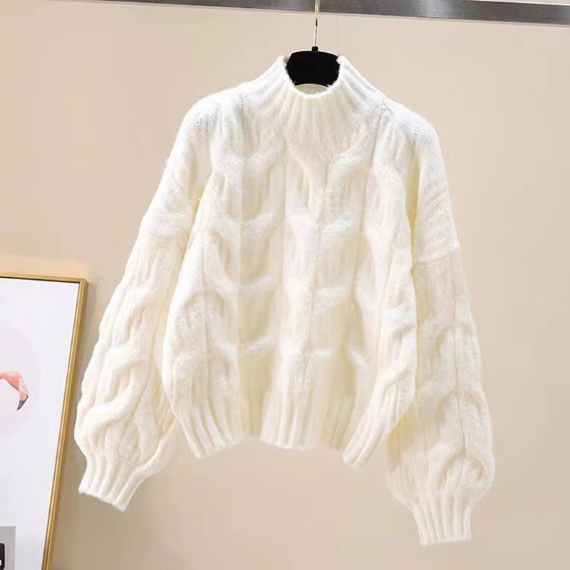 Áo sweater Trơn Tay Dài Dáng Rộng Thiết Kế Trẻ Trung Phong Cách retro