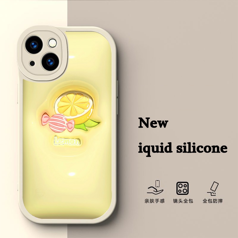 Ốp Điện Thoại tpu silicone Mềm Hình Quả Chanh Cho iphone 11 12 13 mini pro max re11