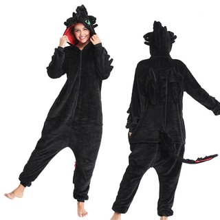 Bộ Đồ Ngủ Liền Thân Hóa Trang anime how to train your dragon Bằng Vải flannel Mùa Đông Cho Nam Và Nữ