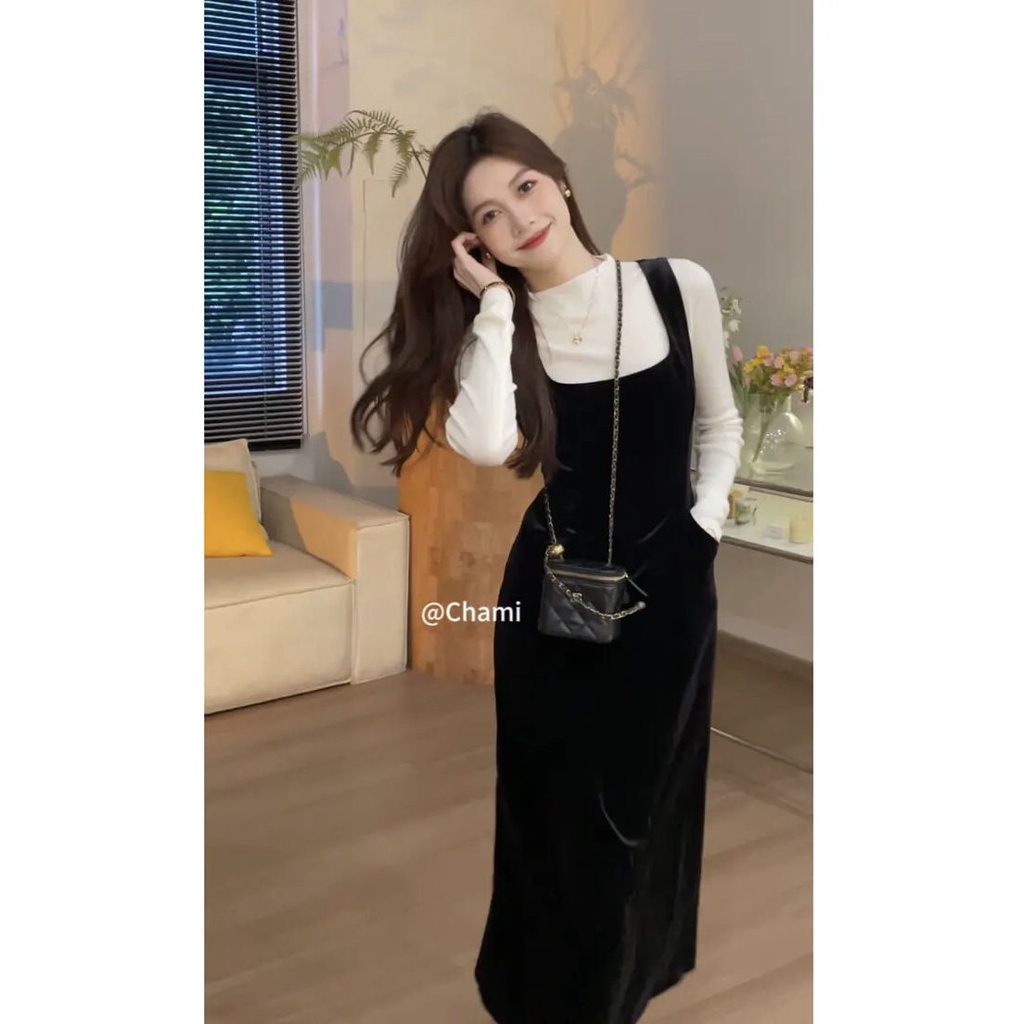 Mẫu Váy Cổ Tích Chami Moonlight Kiểu Pháp Váy Nhung Cao Cấp