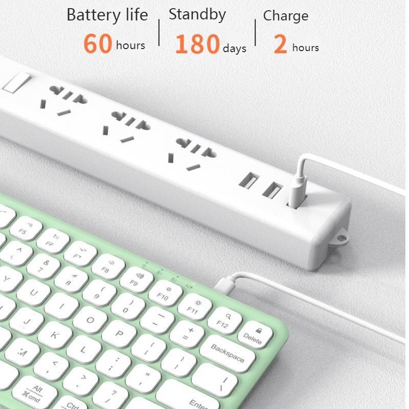 Bộ Bàn Phím bluetooth Không Dây 78 Phím 2.4g Sạc usb Thích Hợp Cho laptop mac pc Điện Thoại