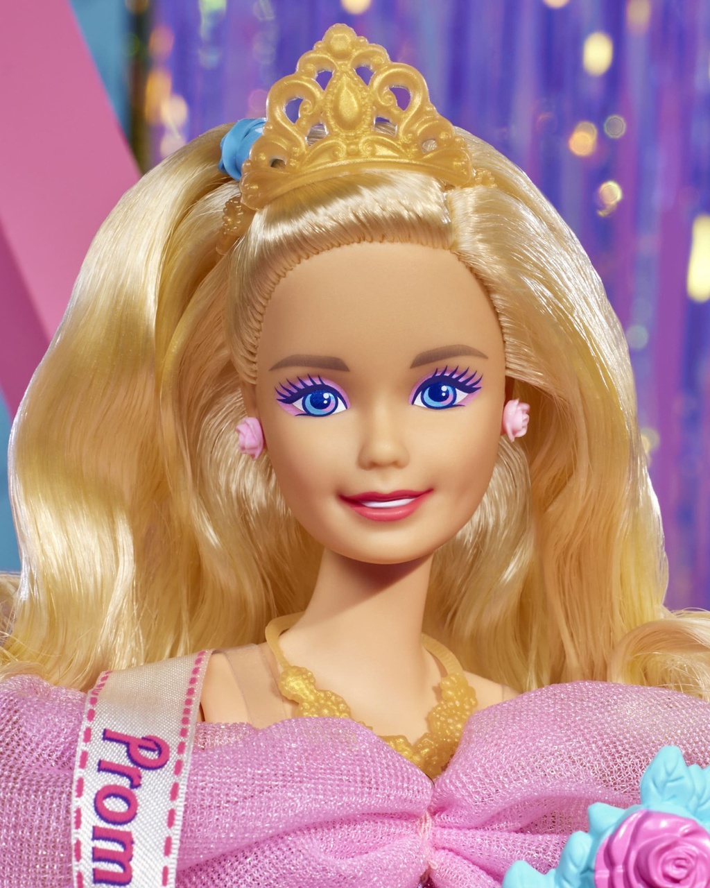 Original Barbie Doll Curly Blonde Hair 80S-Inspired Prom Night Barbie Rewind Series Prom Queen Nostalgic Collectibles an