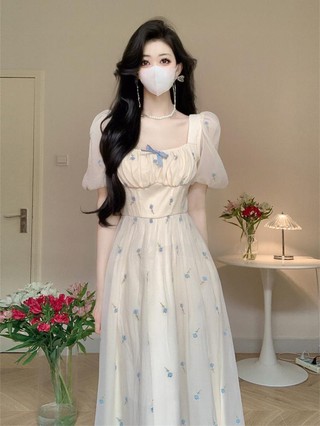 Đầm/Váy Hoa Thiết Kế Kiểu Nữ Form Rộng, Váy Nữ Phong Cách Pháp Teabreak Hoa Đầm Fairy Summer Dịu Dàng Đầm Thắm Nữ