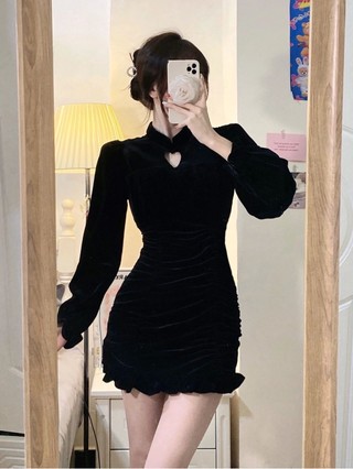 Váy Nhung Pháp, Váy Cưới Kiểu Mới Nhất Mùa Thu Đông Thiết Kế Ôm Body Tôn Dáng Dành Cho Bạn Gái