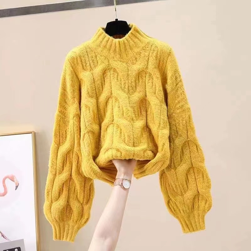 Áo sweater Trơn Tay Dài Dáng Rộng Thiết Kế Trẻ Trung Phong Cách retro