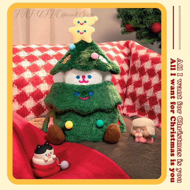 HYC Humey Thú Nhồi Bông Hình Chú Chó Dễ Thương 30cm 2 Trong 1 Trang Trí Giáng Sinh rico