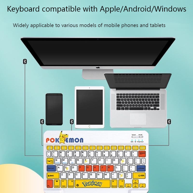Dễ Thương Bộ Bàn Phím Và Chuột bluetooth Không Dây Cho laptop pc tablet Điện Thoại