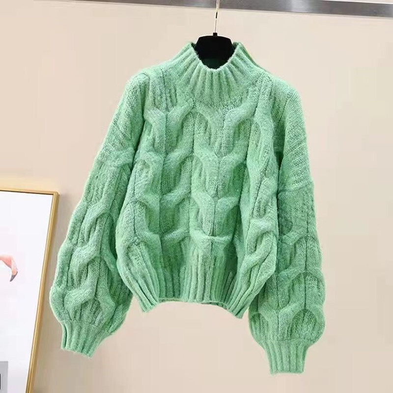 Áo sweater Trơn Tay Dài Dáng Rộng Thiết Kế Trẻ Trung Phong Cách retro