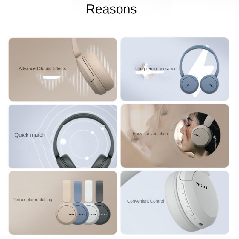 Tai Nghe Nhét Tai sony wh-ch520 Kết Nối bluetooth Không Dây Âm Thanh stereo Sống Động