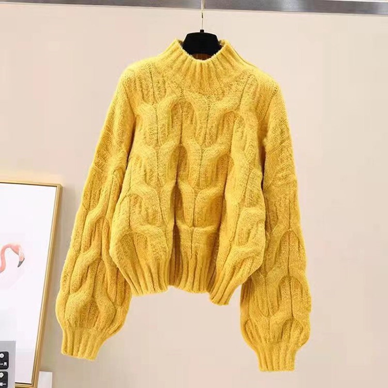 Áo sweater Trơn Tay Dài Dáng Rộng Thiết Kế Trẻ Trung Phong Cách retro