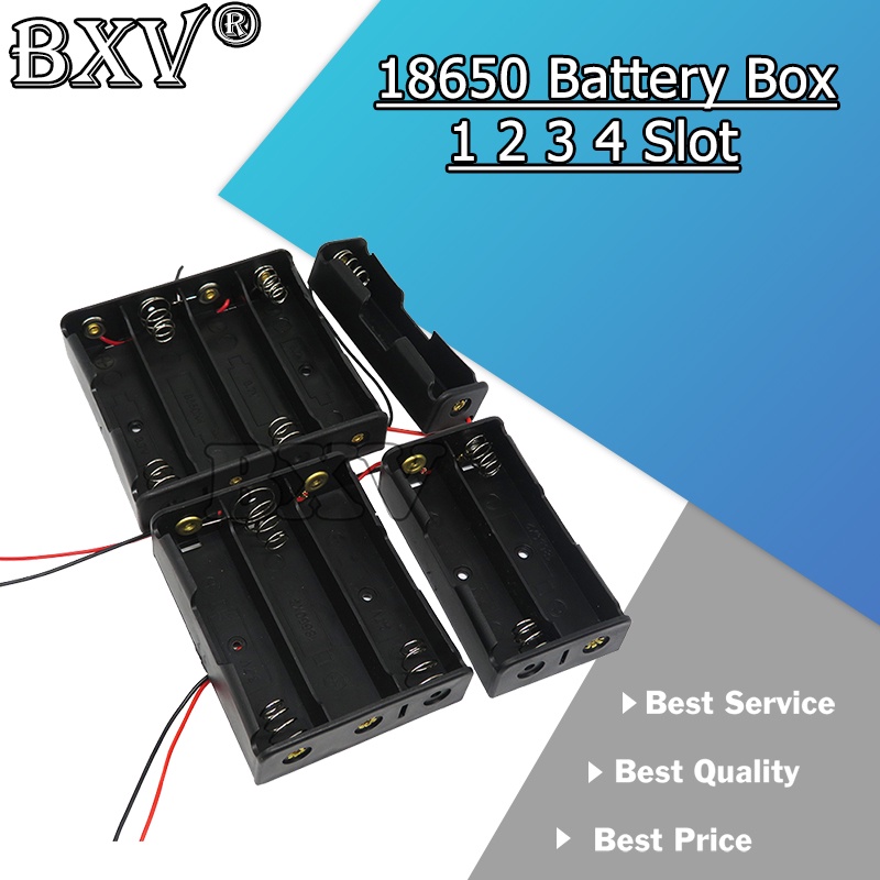Đen Hộp Nhựa Đựng pin 1x 2x 3x 4x 18650 1 2 3 4 Ngăn Tiện Dụng