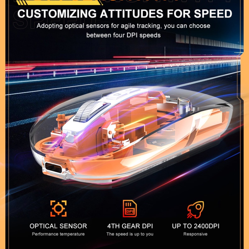 Razer Chuột bluetooth Không Dây 2.4g 3 Chế Độ Kèm Đèn rgb