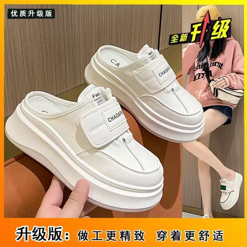 Dép Bánh Mì Bít Mũi Đế Dày Quai Dán Thời Trang Mùa Hè 2023 Mới Cho Nữ