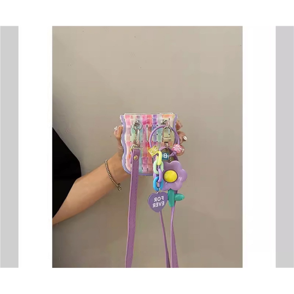 Bao Da Điện Thoại Nắp Gập Có Dây Đeo Họa Tiết Hoa Cho samsung galaxy z flip 5 5g z flip5 zflip5 z flip5 Ốp