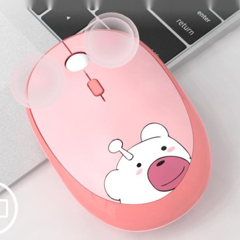 Chuột Quang Không Dây 2.4g 1600Dpi Họa Tiết Hoạt Hình Dễ Thương