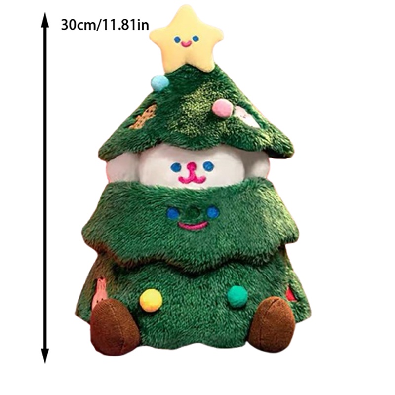 Thú Nhồi Bông Hình Chú Chó Giáng Sinh 2 Trong 1 30cm Mềm Mại Trang Trí Giáng Sinh