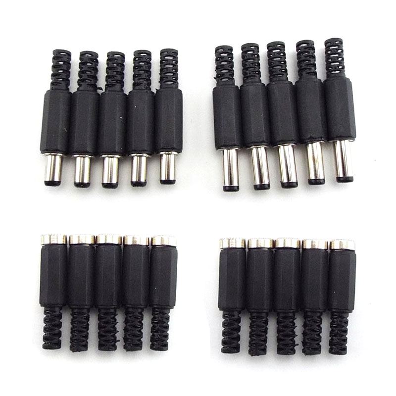 5 Chiếc 10 Chiếc DC Nữ Nam Nguồn Điện Cắm Kết Nối 5.5mm x 2.1mm 5.5x2.5mm Nữ Jack Ổ Cắm Adapter Dây 5525 5521.VN