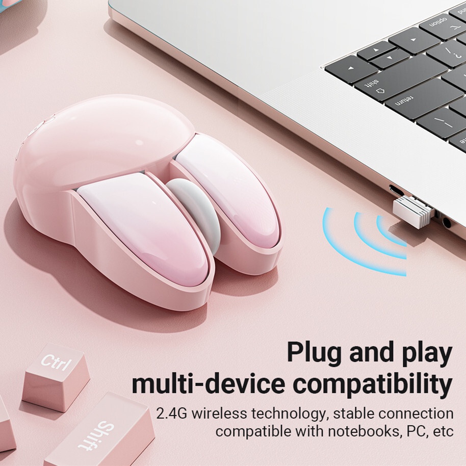 Chuột Không Dây bluetooth HìNh Thỏ BáNh Macaroon m6 2.4ghz + ChuộT 2.4ghz