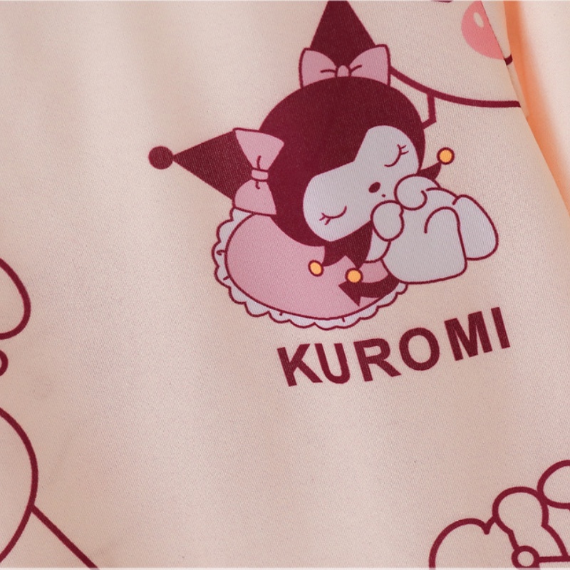 Đồ Ngủ Kuromi Cinnamoroll Bộ Đồ Ngủ Dài Tay In Hoạt Hình Dành Pijama Cho Bé Gái