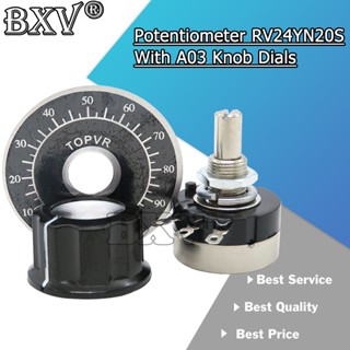 1 Bộ (3 Cái) rv24yn20s 1k 2k 5k 10k 50k 100k 500k ohm Chiết Áp Có Nút Xoay a03 Mới