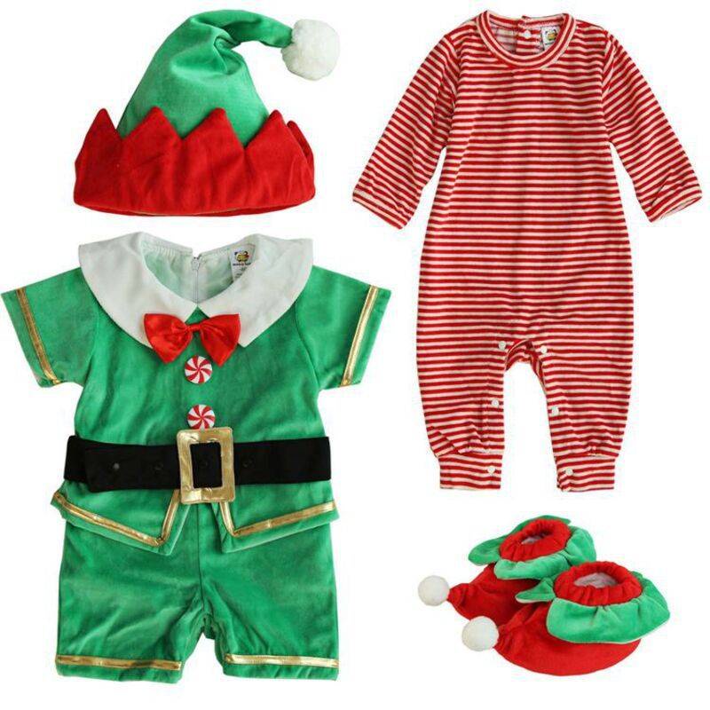Bộ Đồ Hóa Trang Ông Già Noel Màu Xanh Lá Kèm Nón Và Dây Nịt Dành Cho Trẻ Em