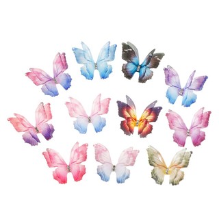 Set 2 kẹp tóc lưới hai lớp hình bướm nhiều màu dễ thương cho bé gái