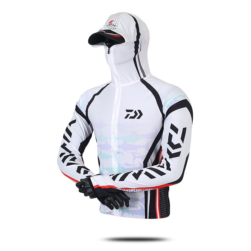 Mới Áo Khoác Câu Cá Chống Tia uv Có Mũ Trùm Phối Khóa Kéo Có size Lớn s-6xl Dành Cho Nam Giới