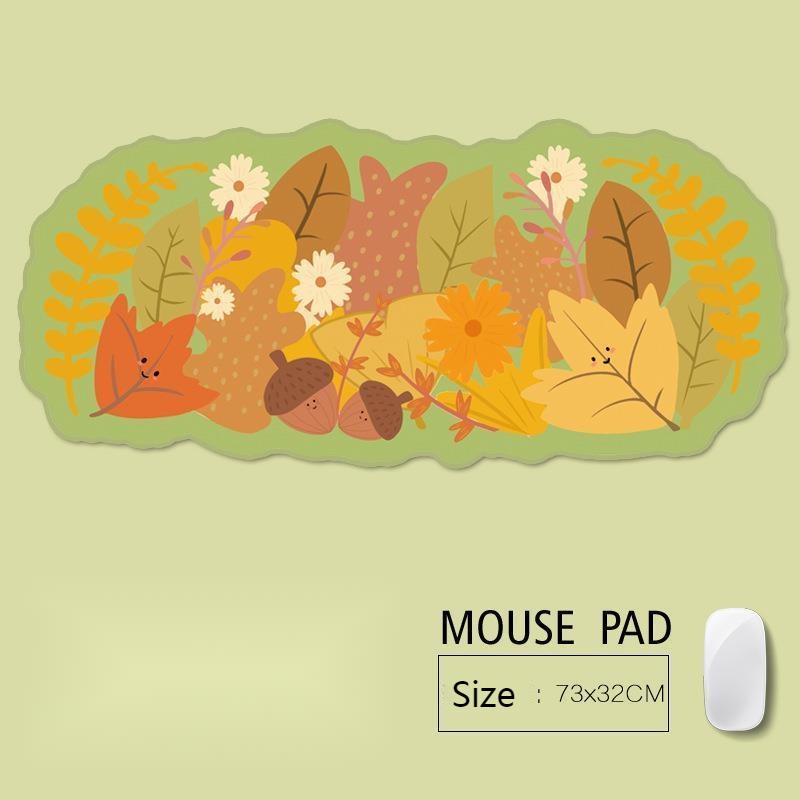 Kawaii Tấm Lót Chuột Bàn Phím Máy Tính Hình Lá Phong Dày Chống Trượt Dành Cho Văn Phòng