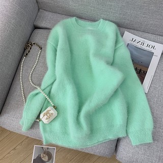 Áo sweater Màu Trơn Dáng Rộng Phong Cách Hàn Quốc Cho Nữ