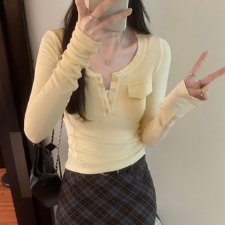 Áo Thun Nữ Cổ Tròn Cài Nút 69779