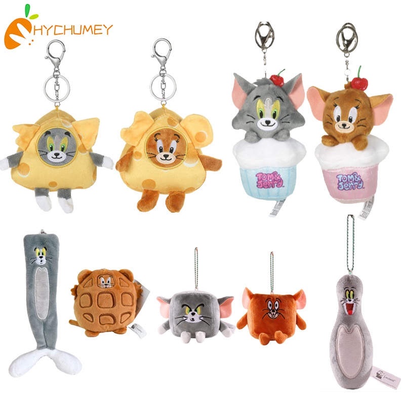 HYC Humey Móc Khóa Hình Phô Mai tom Và jerry Nhồi Bông Hoạt Hình Phong Cách Hàn Quốc Độc Đáo 10cm