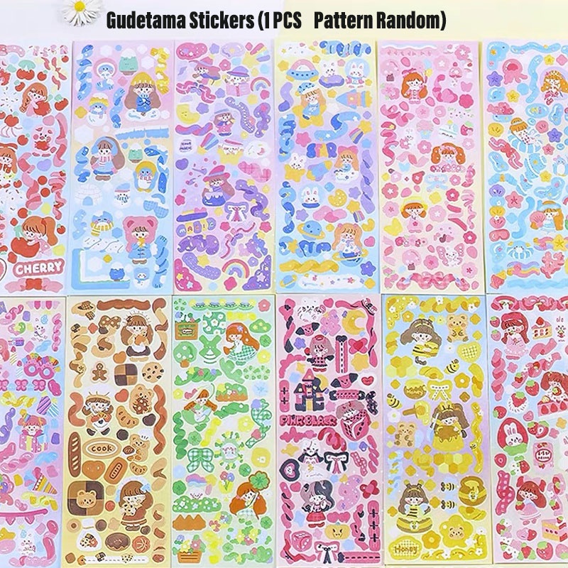 Bán Sỉ sticker Dán Sổ Lưu Niệm Nhật Ký Màu Hồng Và Xanh Lam Dễ Thương diy