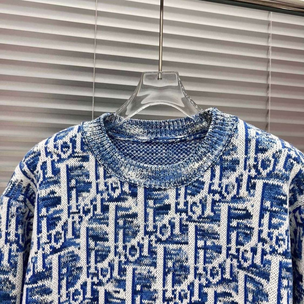 Áo Sweater Dệt Kim Cổ Tròn In Chữ Thời Trang Thu Đông Cho Nam Và Nữ