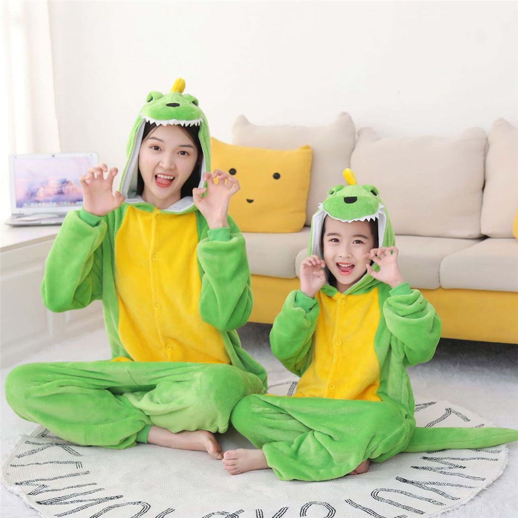 Bộ Đồ Ngủ Liền Thân Hóa Trang Khủng Long Hoạt Hình Dễ Thương Cho Bé