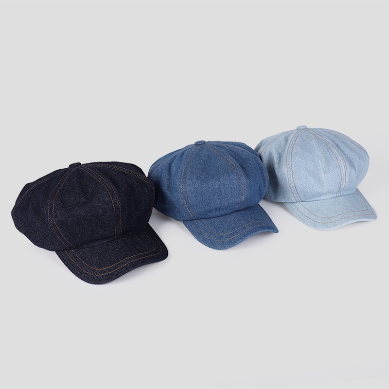 Mũ beret Vải Jean Phong Cách vintage Thời Trang Cho Nữ