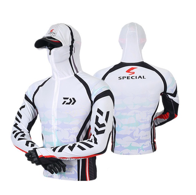 Mới Áo Khoác Câu Cá Chống Tia uv Có Mũ Trùm Phối Khóa Kéo Có size Lớn s-6xl Dành Cho Nam Giới