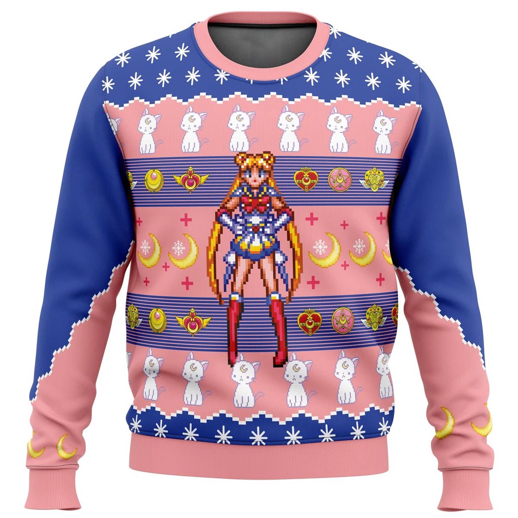 Áo sweater Vải Lông Cừu Chui Đầu In Hình Ông Già Noel / Thủy Thủ Mặt Trăng Xấu Xí Thời Trang Thu Đông 2023 Cho Nam
