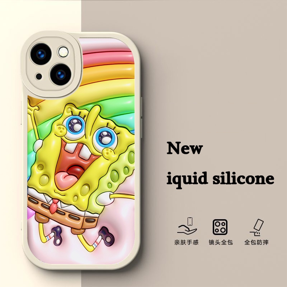 Ốp Điện Thoại Silicon Dẻo Hình spongebob Cho iphone 11 12 13 mini pro max lp36
