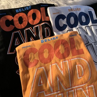 Áo phông unisex họa tiết in chữ cool and sun nổi bật
